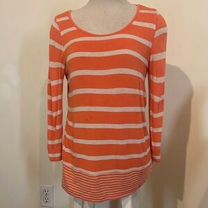 Orange Striped Women's Top